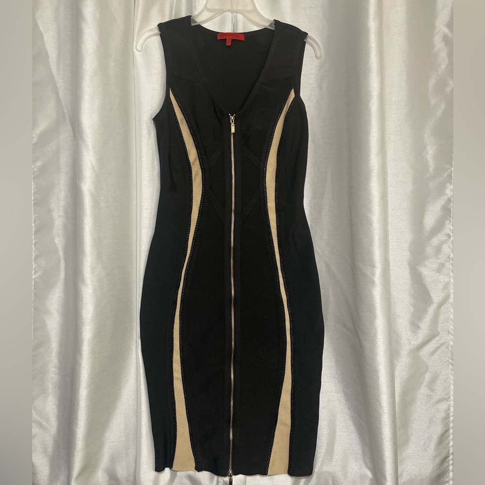 ✨Wow Couture Black & Ivory Bandage Dress Size Medium